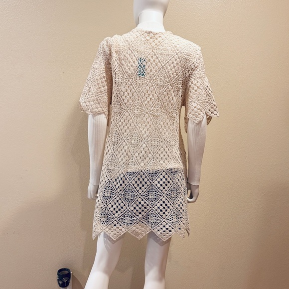 Maurices Crochet Open Front Cardigan Cover Up NEW Women Medium Creamy Beige Gift - Picture 9 of 15